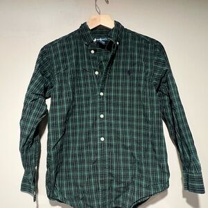 Green Plaid Boy's Shirt